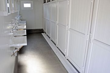 Container Toilet and Shower Inside