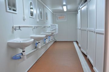 Container Toilet and Shower Inside