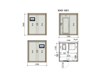KW2 230X230 Toilet & Shower Container