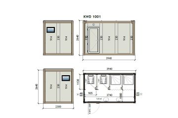 KW4 230X400 Toilet & Shower Container