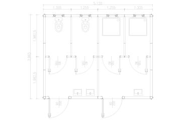 Modular Toilet Cubicle Plan